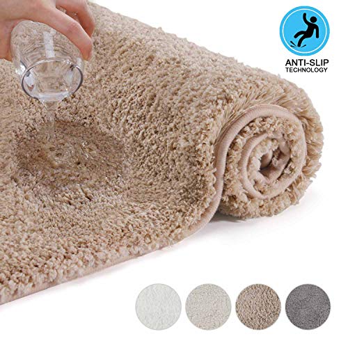 Folixitar Bathroom Rug, 24X60 Inch, Non-Slip Microfiber Bath Mat, Super Water Absorbent, Machine