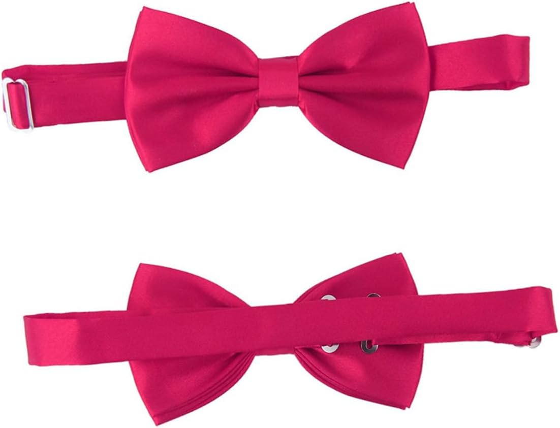 Didiseaon 3pcs Men's Satin Bow Tie Cummerbund Pocket Square Set Formal Wear Rose Red for Weddings and Special Occasions Stylish Ensemble