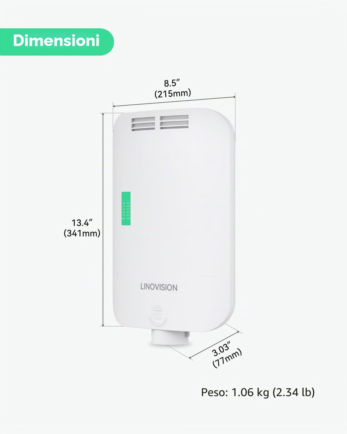 LINOVISION Outdoor 8 Porte Full Gigabit L2 Cloud Managed PoE Switch con 2 Uplink SFP, budget di potenza totale 150W