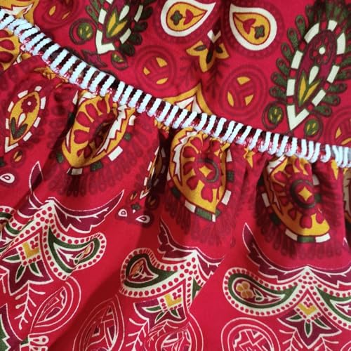 Lu's Chic Women's Long Skirt Pleated High Waisted Beach Ruffle Gypsy Spring Stretch Pull On Flowy Elastic Fashion2