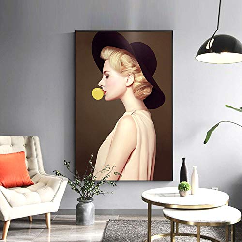 Decoratief Canvas Nordic Modern Portrait Wall Art Female Model Canvas Schilderen for Home Decor van de Muur voor… - Afbeelding 2