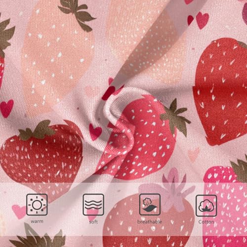 Wusikd Strawberries Girls' Underwear Cotton Hearts Girls Briefs Soft Toddler Underwear 2T3