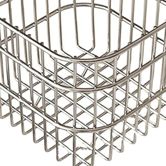Desktop Wire Mesh Basket Organizer Kitchen Drainer Wire Storage Bins Trinkets Container, 11x11x10cm