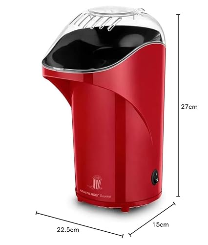 Pipoqueira Elétrica Sem Óleo 127V com 1200W Vermelha Multilaser - CE108