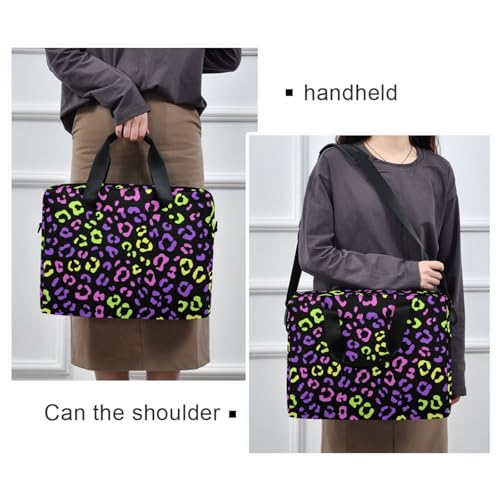Funda para laptop 15.6 pulgadas con asa y correa morado neón miniatura 2