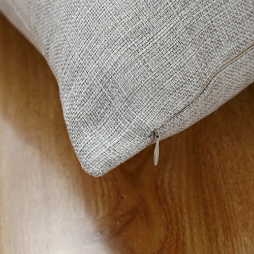 Sunday Praise Linen Decorative Throw Pillow Covers,Classical Square Solid Color Pillow Cases,18X18 Inches Cushion Covers For Sofa Couch Bed&Car,Pack Of 2 (Light Grey) #TOP5