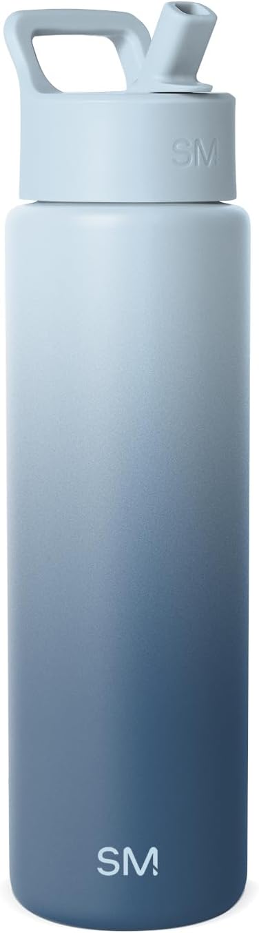  Insulated Water Bottle with Straw | 22oz | Gray | Summit Stainless Steel Water Bottles, Metal Cup | Leak Proof for School, Gym, Travel, Sports | Ice Gray thumbnail