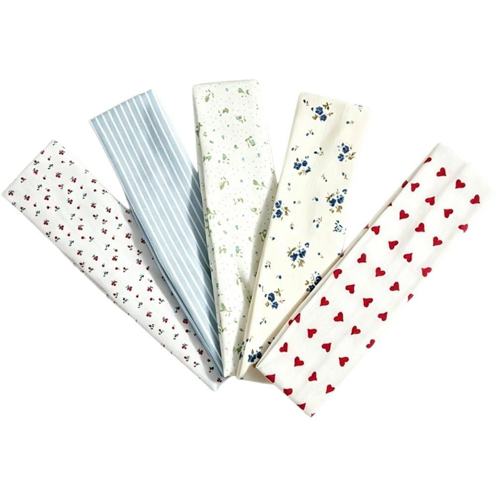 Sslvya 5 Pcs Boho Headbands for Women, Floral Headbands Non Slip Elastic Sweat Hairbands Soft Hair Bands for Workout Yoga Running Sport