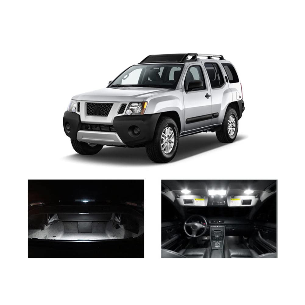10 Bombillas Blancas Coche LED Interior Mapa Dome Light Kit, para Nissan Xterra 2005-2012 2013 20142015 Maletero Cargo Matrícula Lámpara