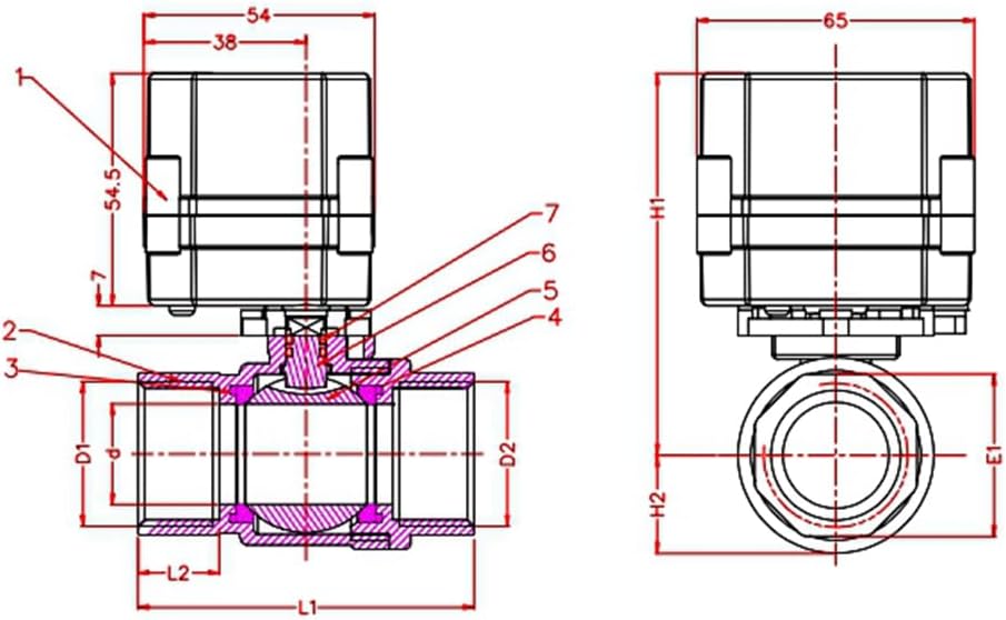 Normally Closed 110VAC-230VAC Motorized Ball Valve,1" Stainless steel Electric Ball Valve,With U.S. Plug