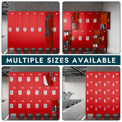 Image of BUTISOW Metal Lockers - 66 inch Height Steel Lockers for Employees with 5 Door Storage Locker with Card Slot for Employees Gym School Home Office Garage - Assembly Required