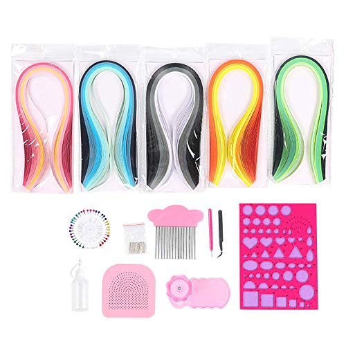 Komplettes Quilling-Werkzeugset mit Schablonentafel, Stiftset und Mehr für Papierquilling-Basteleien