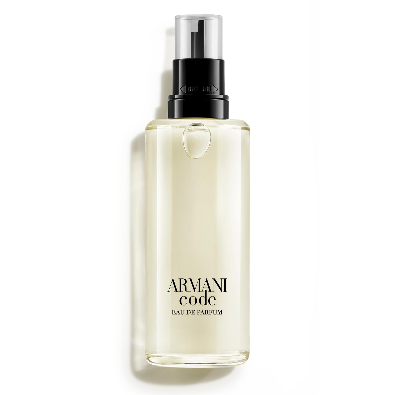 Armani Code, a sophisticated men"s cologne, in its sleek refillable bottle