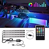 《Productos》:Luces Led interior de coche 4 pcs tiras de led cada una con 12 led,2 tiras para asiento delantero y 2 tiras para asiento trasero.Iluminación con ambiente control con mando inalámbrico 20 botones en total para ofrecer un control con 4 modos,4 patrones de control de voz musica y 8 colores (Rojo,Azul,Naranja,Blanco,Amarillo,Verde,Morado y azul oscuro),el mando también puede ajustar el brillo. "