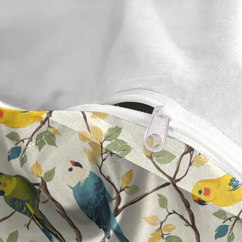 Houssette oiseaux sur branches impression 3D microfine parure lit zippée King - 8