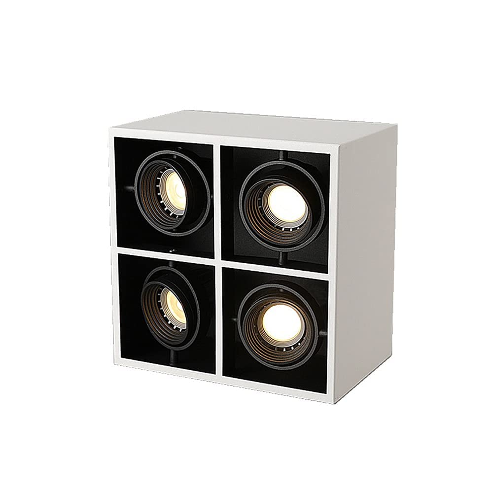 Plafonnier LED anti-fatigue oculaire carré à têtes orientables 8W 10W
