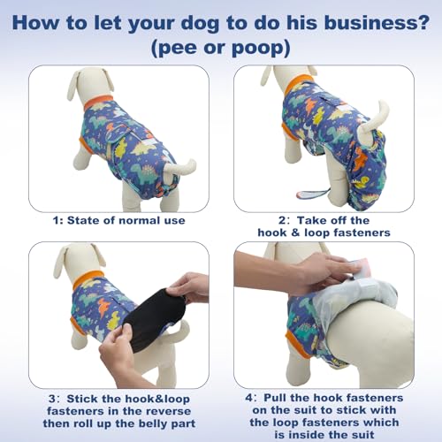 Image of CuteBone Recovery Suit for Dogs Cats After Surgery, Prevent Licking Dog Onesies Pet Surgery Recovery Suit Shirt Abdominal Wounds Bandages SSF12L