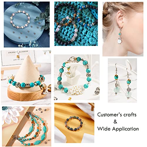 PH PandaHall 300pcs 6 Style Antique Silver Spacer Beads, Tibetan Metal Alloy Tube Spacers Flower Flat Rondelle Small Loose Beads for Bracelet Necklace Earring Jewelry Making Supplies2