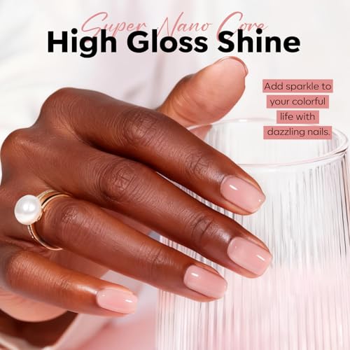 Image of modelones Pink Gel Nail Polish Nude Pink Nail Polish Jelly Sheer Natural Translucent Soak Off U V Gel Clean Girl Valentine Nails for Women Nail Art French Tip Manicure 15 ML