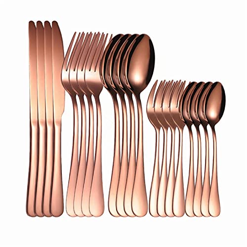 Ensemble de couverts dorés 20 pièces en acier inoxydable pour la table