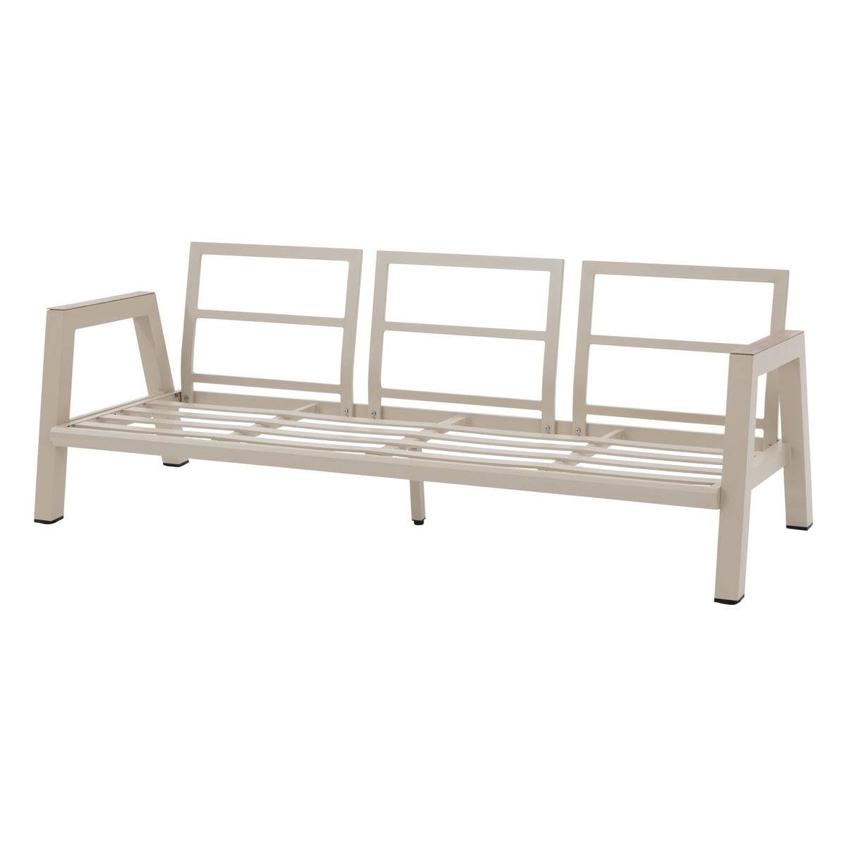 HESPERIDE - Salon de Jardin Axiome 5 Places Beige Argile - Aluminium Anti-Rouille - Coussins Déhoussables, Déperlants - Mobilier d'Extérieur pour Jardin, Patio
