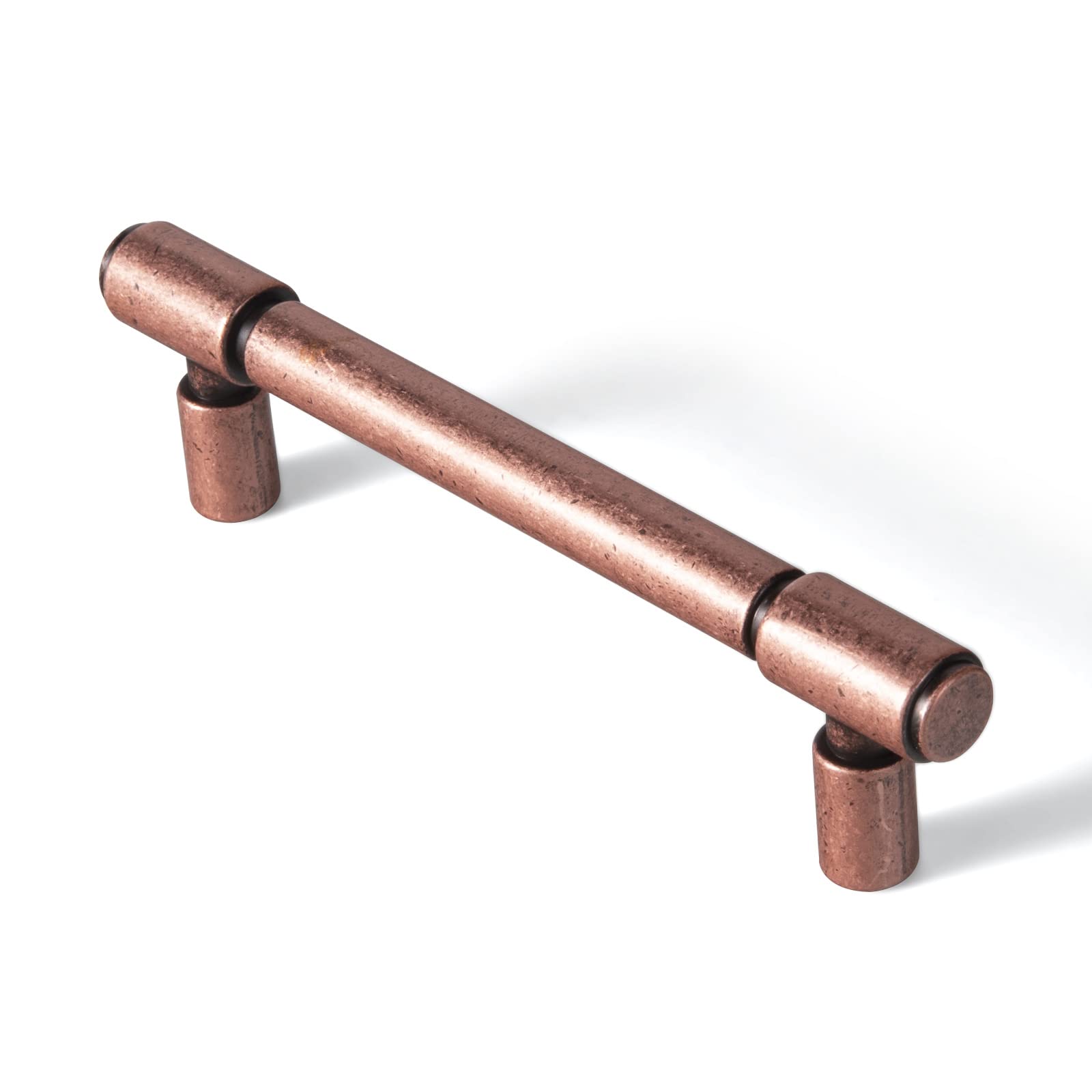 Goo-Ki 6 Pack 3.78"(96mm) c-c Kitchen Cabinet Hardware Antique Copper Drawer Pulls - Red Bronze Bar Handle for Dresser Cupboard, Vintage Pull for Bathroom Closet Wardrobe, 2231AC-96