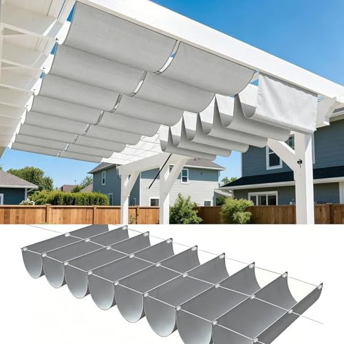 Voile d'ombrage coulissant gris clair 3x4m rétractable - 2