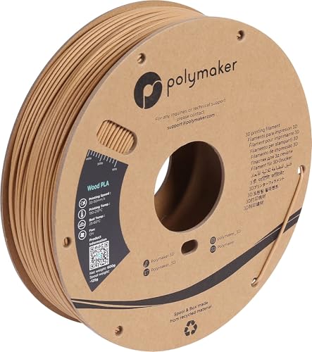 Polymaker Wood Mimics PLA Filament 2.85mm(3mm) 600g - Wood Texture & Low Density & Jam Free with Foaming Technology