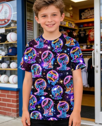 Image of uideazone Boys 3D Graphic T-Shirts Short Sleeve Crew Neck Tees 4-16Y