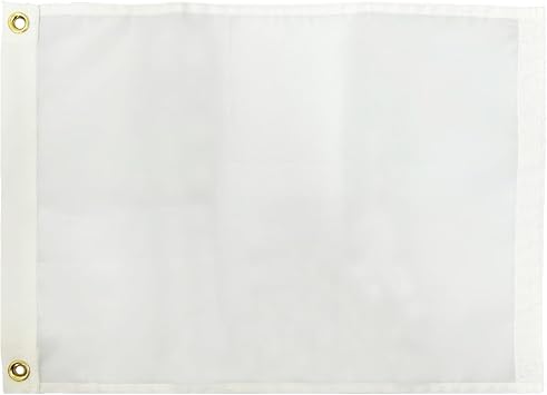 AMZFLAG Solid White Flag 12x18 Inch Vivid Color Small Plain White Flags for DIY Blank Banner with 2 Brass Grommets