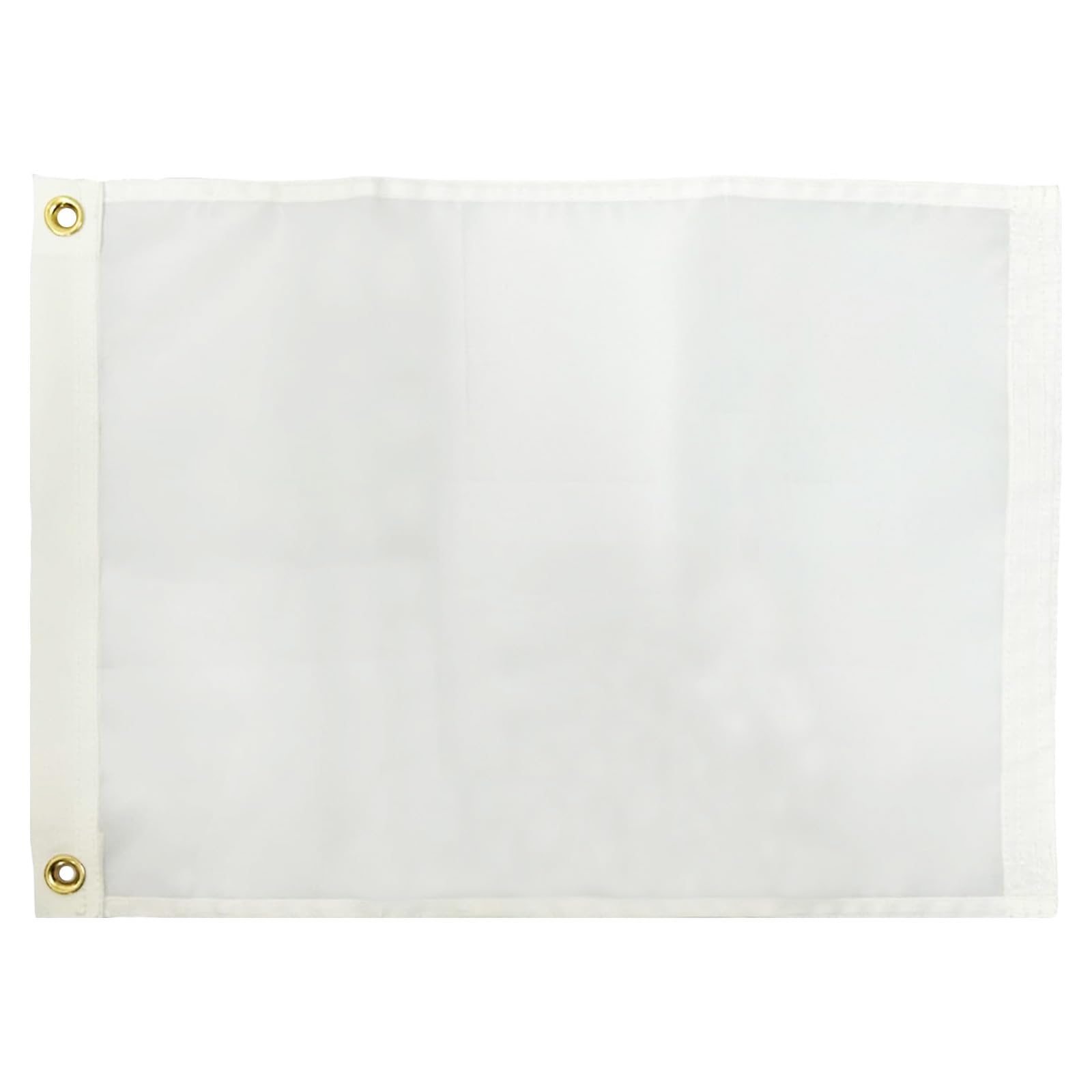 AMZFLAG Solid White Flag 12x18 Inch Vivid Color Small Plain White Flags for DIY Blank Banner with 2 Brass Grommets