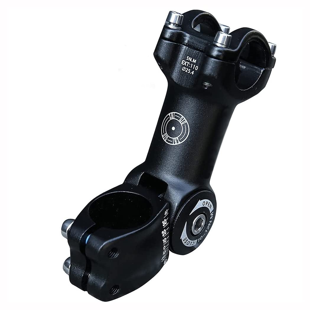 Attacco Manubrio Regolabile Bici 31.8 Mm | Escursione 110 Mm Angolo ±60° | In Alluminio Per MTB, Strada, BMX | Universale Nero