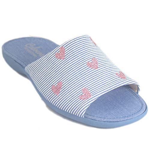 Chaussons pantoufles en coton bleu Cabrera 4352 pointure 40