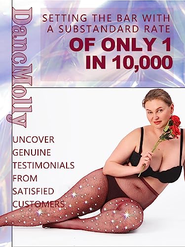 Image of DancMolly 10X Strong Ultra Sparkly Rhinestone Fishnet Stockings, Plus Size Sparkle Tights for Women Sexy Party Concert Outfit