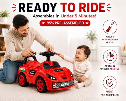 Image of Baby Ride On Car for Kids Push Ride On Toy Car