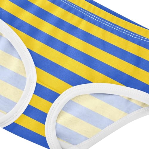 Yellow Blue Stripe Toddler Girls's Underwear 2T4
