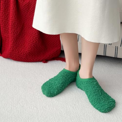 Image of SKOLA Cozy Winter Fuzzy Women Socks Grip Slippers Fluffy House Non Skid Microfiber Socks