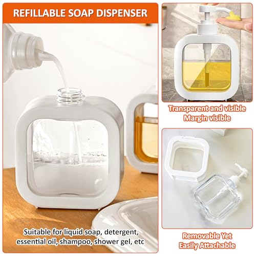 Image of Eightiz Empty Bottle (300 ml) Soap Dispenser for Bathroom Kitchen Large-Capacity Dispensing Bottled Hand Soap Dish Soap Shower Gel Shampoo Washing Powder Replacement Empty Bottle (Pack of 1)