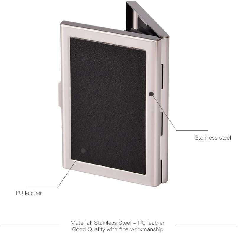 EASTNIGHTS RFID Credit Card Holder Metal Credit Card Case Wallet Business Card Holder for Women Men black thumbnail