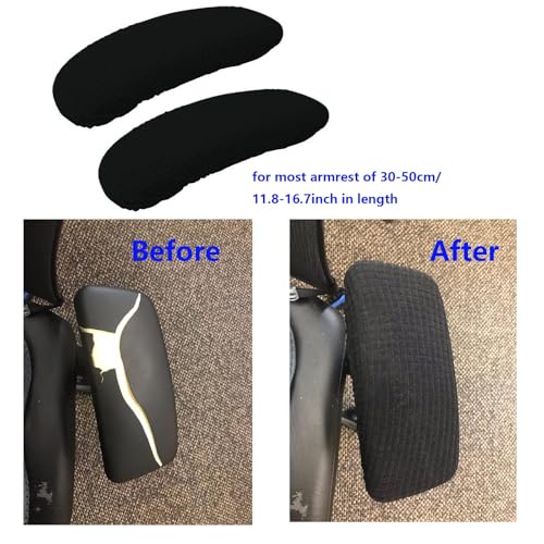 Image of Removable Washable Slipcovers Covers Pads,Chair Armrest Cover Universal Fit for Office Chair,Desk Chair, Gaming Chair (Black, 5 x 3 x 1.5 inches)