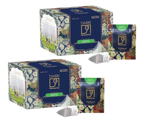 Image of Dabri Detox Green Tea 32 Pyramid Dip Tea Bags Combo |Pack of 2 x 16 Tea Bags Each |Fresh Natural flavoured green tea for good health |Rich with Anti-Oxidants |Immunity Booster, Used to Reduces Waist