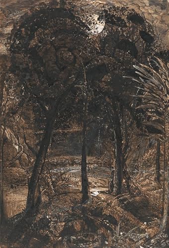 Tableau toile clair de lune avec rivière sinueuse peinture abstraite salon 60x90cm