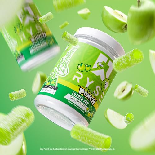 Image of RYSE Loaded Pre Workout Powder - Sour Punch Green Apple - Daily Pre-Workout for Men & Women with 390mg Caffeine, Beta Alanine, and Citrulline for Pump, Focus, and Energy - 30 Servings