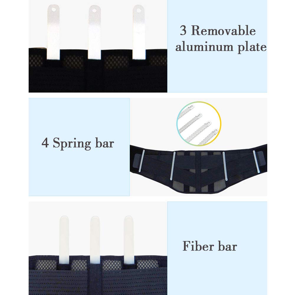 Faja Lumbar, Accesorio Transpirable y Ajustable para el Dolor en la Parte Baja de la Espalda, Doble Entramado de compresión, para Aliviar El Dolor de Espalda y Prevenir Daños,S