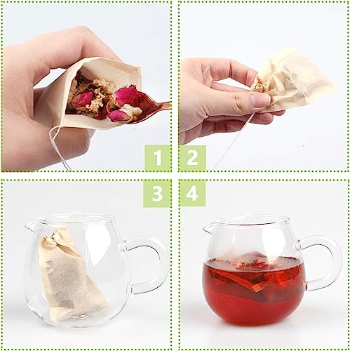 image for fenshine 100Pcs Disposable Tea Bags for Loose Leaf Tea, 100% Natural W