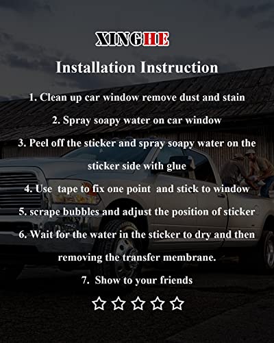 Xinghe For Dodge Ram 2009 To 2023, American Flag Decals Stickers For Truck Back Middle Window, Matte Black Usa Flag Decal For Truck Back Sliding Window, Waterproof Vinyl, Durable And Easy Remove Truck Decal (Matte Black) #TOP6