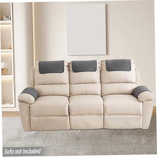 Fundas para reposacabezas de sillones reclinables con bolsillo gris 5
