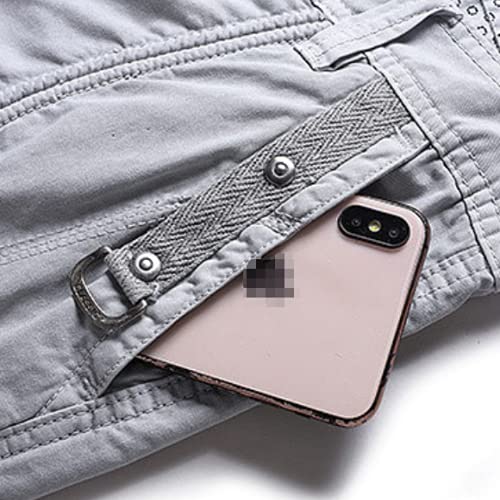 Mannen Casual Losse Shorts Zomer Grote Maat Mode Multi-pocket Ritssluiting Trend Match Effen Kleur Sportshorts - Afbeelding 4