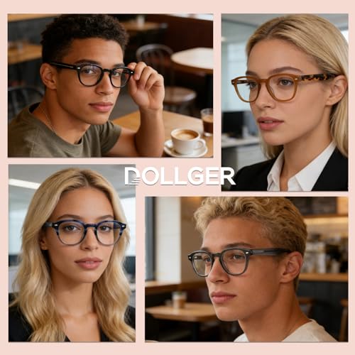 Image of Dollger Blue Light Blocking Glasses for Men Women Retro Round Anti Eye Strain Computer Gaming BlueLight Eyeglasses