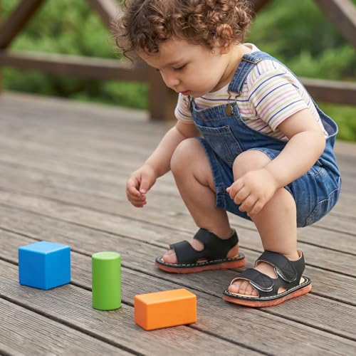 Image of Baby Boys Girls Squeaky Sandals Summer Closed-Toe Anti-Slip Premium Rubber Sole Toddler First Walkers Shoes